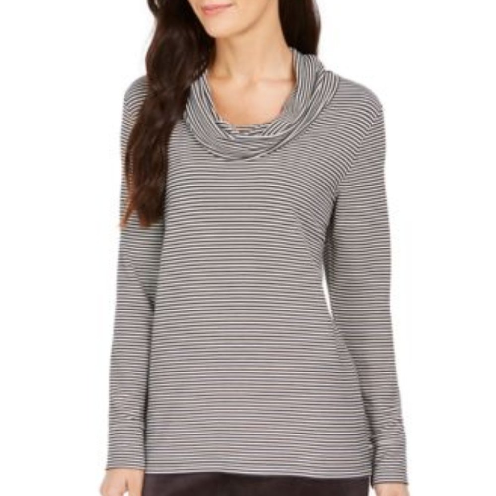 CHARTER CLUB-MMG	 KNT LS STR COWL TOP
